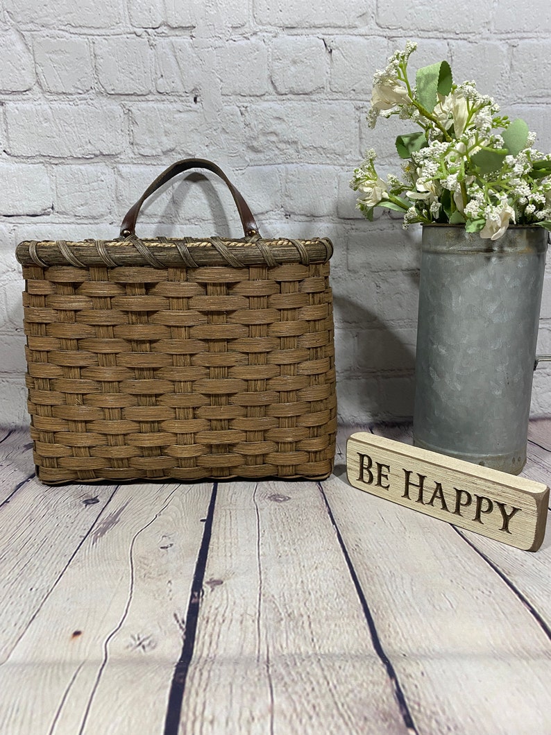 Mail Basket / Wall Basketpainted / Handwoven Basket / Etsy