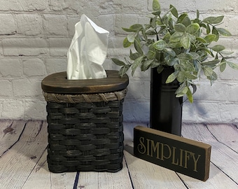 Tissue Box Cover: Tissue Basket-Black Primitive style
