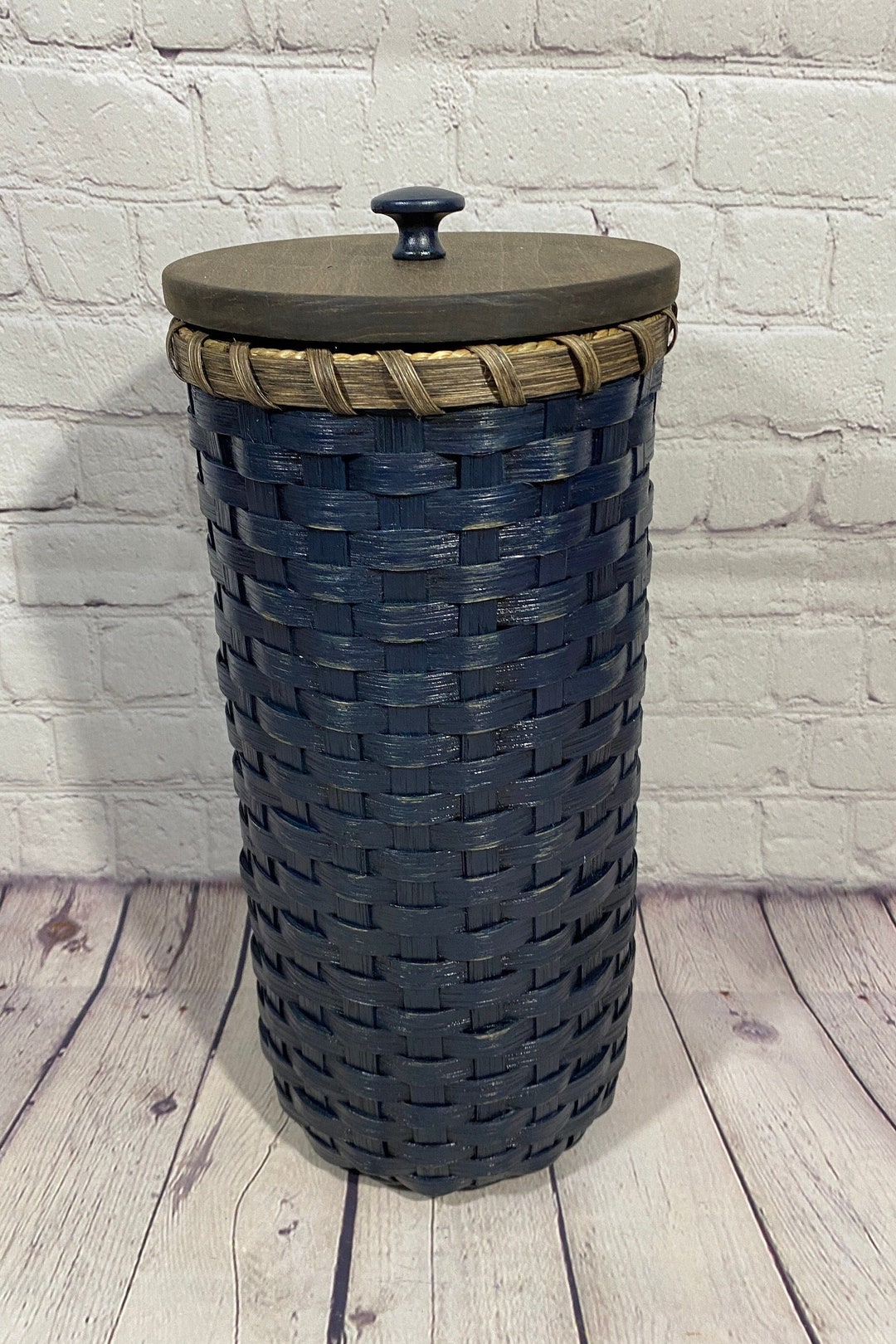 Bathroom Tissue Basket-toilet Paper Basket- Primitive- Painted Basket ...