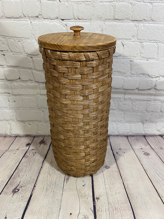 Toilet Paper Basket With Lidbathroom Tissue Baskettall Etsy