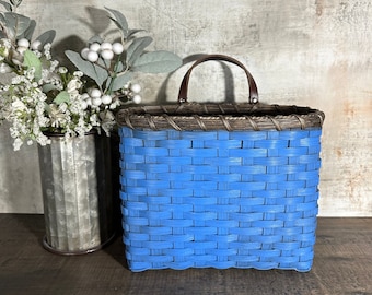 Mail Basket / Wall Basket-Painted / Primitive Style  Wall Basket / Handwoven Basket