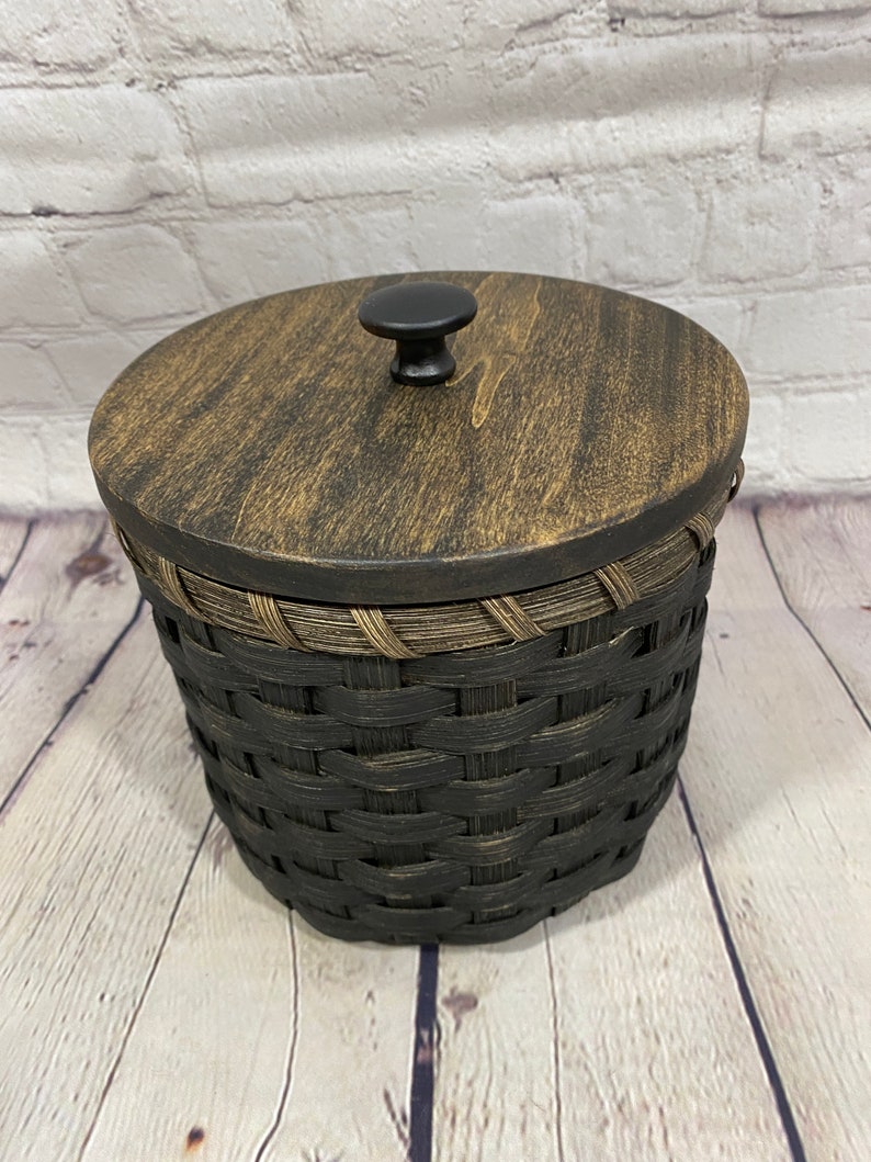 Toilet Paper Basketbasket With a Lidpainted Basketstorage Etsy