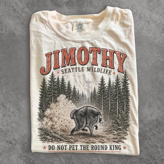 Jimothy Raccoon Shirt, Viral Seattle Raccoon Tee, Funny Round King T Shirt, Vintage Pacific Northwest Wildlife Comfort Colors Tee