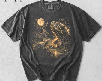 Comfort Colors® Turtle Moon Shirt, Turtle Howling to The Moon Shirt, Vintage Moon Animals Tee, Animal Country Western Gift
