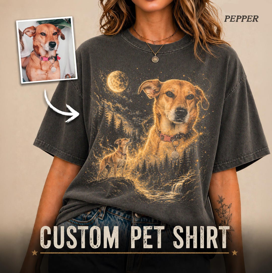 Comfort Colors® Custom Pet Photo Shirt, Personalized Pet Shirt, Customized Picture Dog Shi