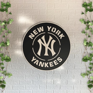 Wooden Baseball Team Logo Wall Art: Yankees Art