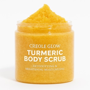 Creole Glow Turmeric Body Scrub – 8 oz Natural Exfoliating Scrub for Glowing Skin