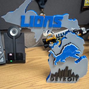 3-D printed Detroit lions sign