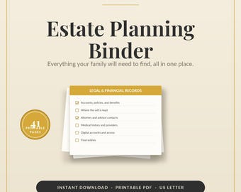 Printbare map voor nalatenschapsplanning | Planner met informatie over wat mijn familie moet weten | Organisator voor het levenseinde van ouder wordende ouders | Digitale download