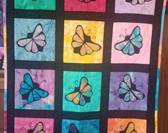 Schmetterling Quilt oder Wandbehang
