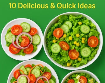 Healthy & Easy Salad Recipes | 10 Quick Salad Ideas PDF Cookbook, Instant Download