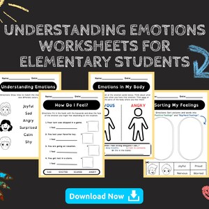 Understanding Emotions Worksheets for Elementary Students | Printable SEL Feeling Activities | Empathy Feelings Worksheet | SEL Worksheets