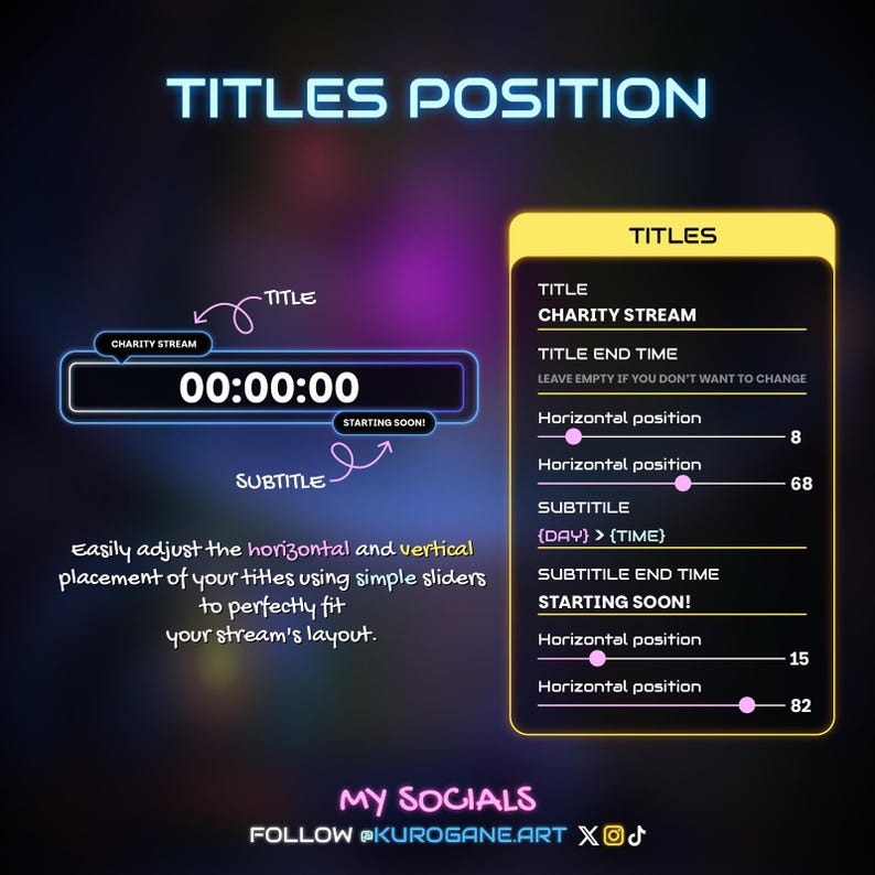 Countdown Timer & Stopwatch Widget - Triggered with Chat Commands - Twitch and Kick - Instant Download image 4
