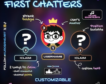Stream Widget - Leaderboard Widget for Twitch – Top 3 Viewers via Chat & Channel Points - Instant Download