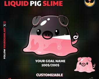 Cute Pig Liquid Goal Widget for Twitch – Sub, Follower & Tip Tracker - Instant Download