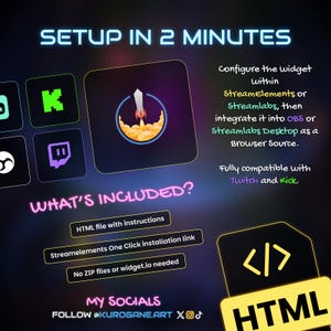 Countdown Timer & Stopwatch Widget - Triggered with Chat Commands - Twitch and Kick - Instant Download image 8