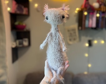 Floppy axolotl  crochet plushie stuffed animal axolotl gift for axolotl lovers adorable plush