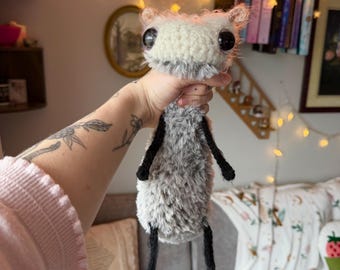 Floppy opossum possum crochet plushie stuffed animal opossum gift for possum lovers adorable plush