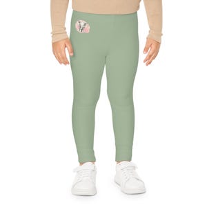 Kids Elephant Floral Stretchy Leggings | Fun Activewear for Girls, Cute Fashion for Playdates, Back to School Essentials, Holiday Gifts image 4