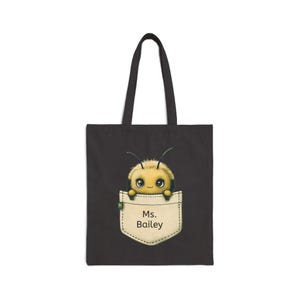 Niedliche Bienen Baumwolltasche | Wiederverwendbare Einkaufstasche, umweltfreundliche Einkaufstasche, Strandtasche, Geschenkidee für Naturliebhaber Bild 2