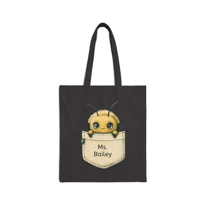Niedliche Bienen Baumwolltasche | Wiederverwendbare Einkaufstasche, umweltfreundliche Einkaufstasche, Strandtasche, Geschenkidee für Naturliebhaber Bild 2