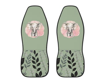 Baby Elephant Car Seat Covers | Child Car Accessories, Driving Decor, Baby Shower Gift, Floral Vehicle Decoration