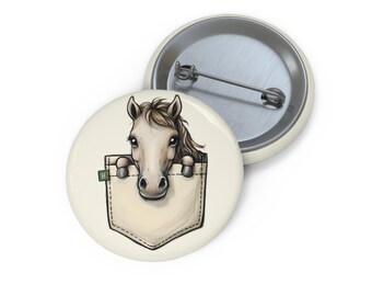 Personalisierte Pferd Tasche Pin Buttons | Geschenke für Pferdeliebhaber, niedliche Abzeichen, Tier-Pins, Jeansjackenzubehör, Reiterdekor