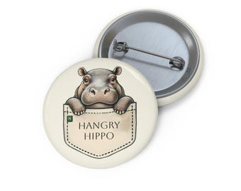 Benutzerdefinierte Nilpferd Pin Buttons | Einzigartige Tiernadeln, personalisierte Broschen, lustige Geschenke für Nilpferd-Liebhaber, niedliche Accessoires für Taschen