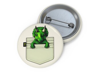 Custom Dinosaur Pin Buttons | Fun Pocket Accessories, Unique Gift for Kids, Collectibles, Party Favors, Cute Iconic Designs