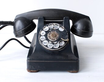 Vintage GPO Art Deco Ivory Telephone Retro Antique Dial Phone Rotary Dial Ringer