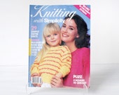 Vintage 1987 knitting pattern book, Knitting with Simplicity, 1980s fashions for women, men, kids, summer knits, crop tops, cover ups, crew