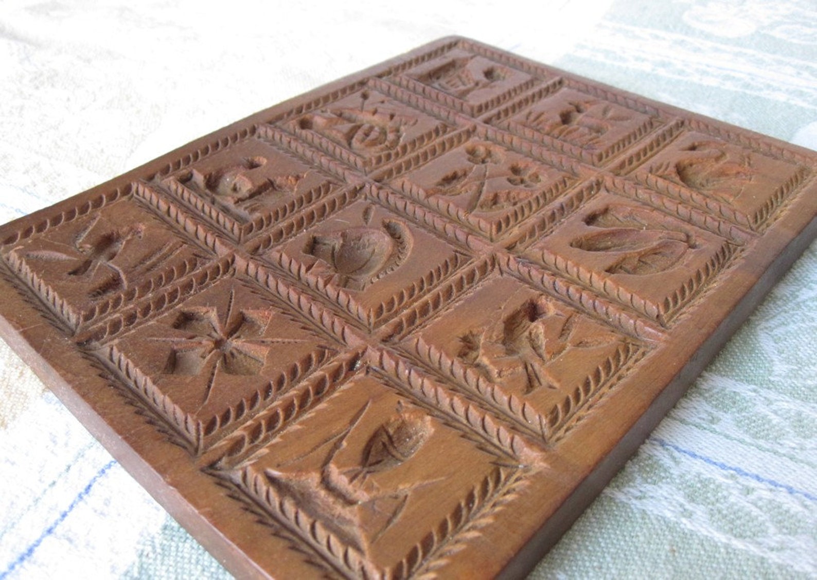 Springerle wooden cookie press mold handcarved early 1800s Etsy