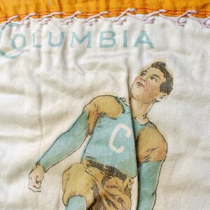Antique Columbia University football cigar silk, 1910s Murad Athlete and College Seal tobacco premium, crazy quilt, collegiate sports, S21 image 5