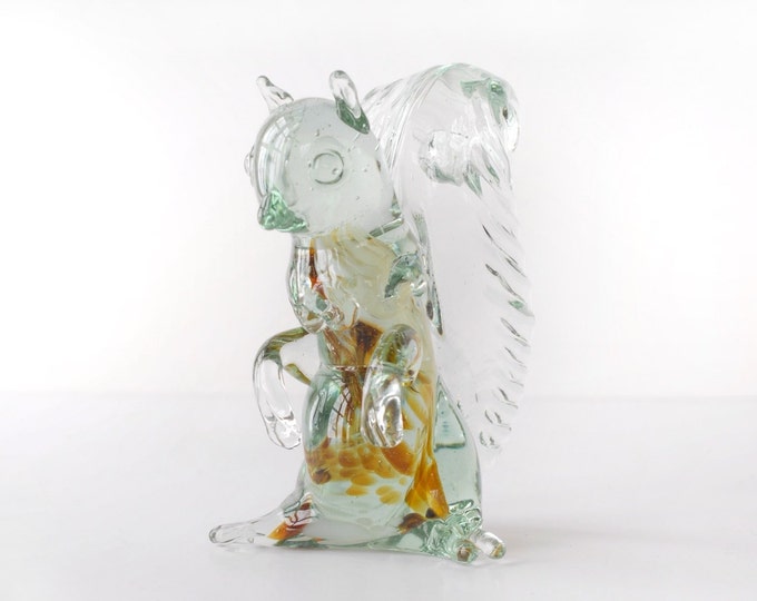 Vintage Murano Art Glass Squirrel Figurine, 1950s Italian, in