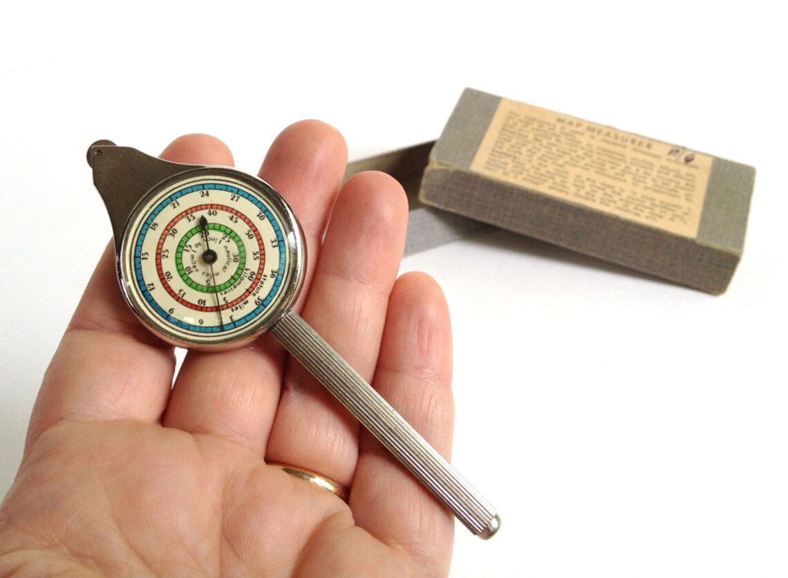 Map measurer vintage drafting tool for miles kilometers and | Etsy