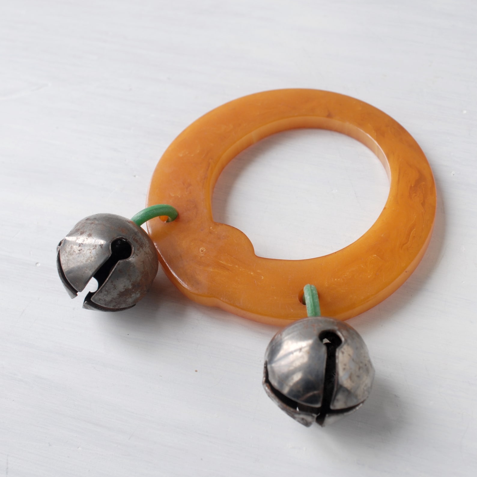 Bakelite Rattles Vintage Bakelite teething ring baby rattle marbled | Etsy