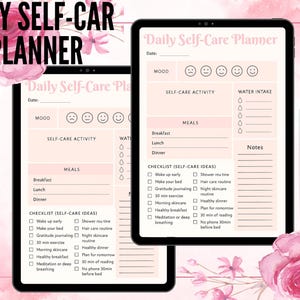 Daily Self-Care Planner | Printable Wellness Tracker | Mental Health Journal | Self Love Checklist PDF