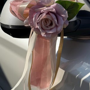 Car decoration car bows with suction cup mirror bows ALTROSA brown wedding silk rose decoration car decorative five-point bow