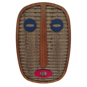 Modern Abstract Wooden Wall Mask | Tribal Face Wall Art | Handmade Laser Cut Wall Decor | Solista Objects