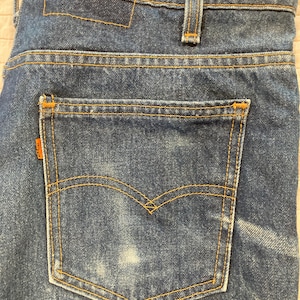 Vintage Levi’s 517 Orange Tab Jeans – 35x31 – Made in USA 1994 – Faded Denim with Wallet Mark – Classic Bootcut