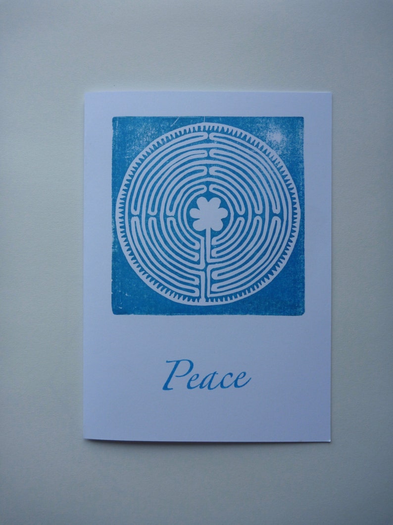 Hand Stamped Labyrinth Cards Etsy