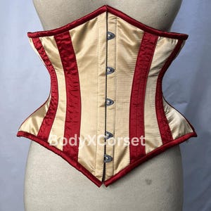 Satin Steel Boned Underbust Waist Cincher Long Length Extreme Curvy Corset