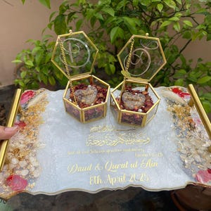 Resin Wedding Gift Tray | Personalized Resin Tray | Resin Anniversary Gift Tray | Luxury Resin Tray | Bridal and Nikah Ceremony