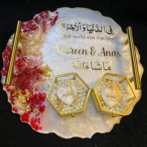 Resin Ceremony Tray | Bridal Resin Tray | Handmade Resin Wedding Tray | Custom Resin Gift Tray for Engagement and Anniversary