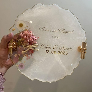 Custom Resin Tray | Resin Wedding Tray | Resin Engagement Tray | Resin Anniversary Gift Tray | Bridal and Ceremony Resin Tray