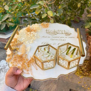 Resin Nikah Tray | Resin Ceremony Tray | Bridal Resin Tray | Personalized Resin Decorative Tray for Wedding and Engagement