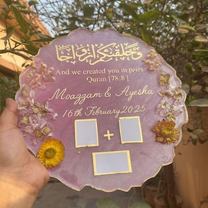 Resin Gift Tray | Handmade Resin Tray | Custom Resin Tray for Wedding, Engagement, Anniversary, Nikah, Bridal, and Ceremony Events