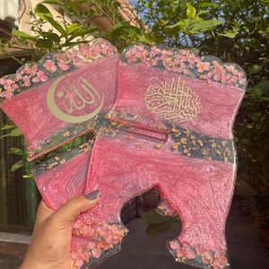 Hars koranstandaard handgemaakte opvouwbare islamitische rehal met personalisatie aangepaste moslim boekhouder ramadan decor eid cadeau voor hem of haar