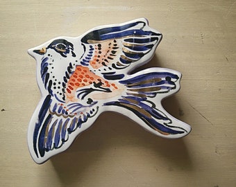 VINTAGE JEWELRY BOX Ceramic Bird