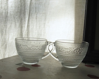 VINTAGE PRESSED GLASS Tea Cups